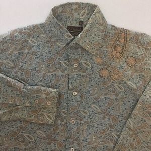 7 Diamonds Paisley Men’s Large Dress Shirt  F57